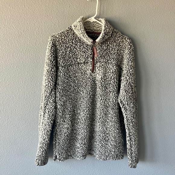 True Grit - Women Sherpa 1/4 Zip Grey Pullover - Picture 11 of 11